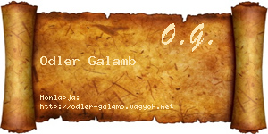 Odler Galamb névjegykártya